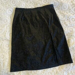 Vintage Le chateau black silky floral y2k skirt
